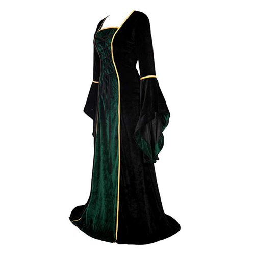 Kranchungel Womens Renaissance Medieval Dress Costume Irish Lace up Over Long Dress Retro Gown Cosplay