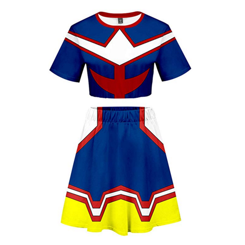 My Hero Academia Asui Tsuyu Uraraka Bakugou Todoroki Cosplay Costume Cheerleader Cheerleading Uniform Crop Top Dress