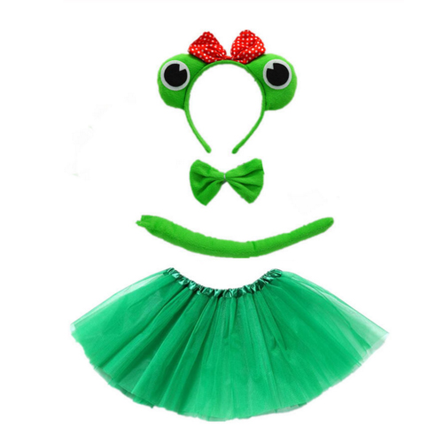 2020 New Frog Animal Cosplay Headband Tutu Skirt Tie Tail Set Boy Girl Children Party Props Christmas Halloween costume for kids