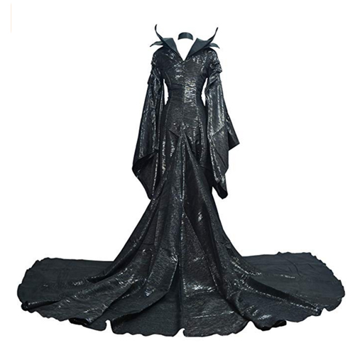 Women's Halloween Cosplay Show Long Black Dress Costume
