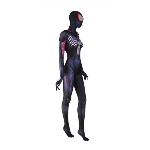 Venom Spidergirl Gwenom Cosplay Costume Hooded Zentai Venom Symbiote Spider Gwen Stacy Zentai Suit Spiderman Superhero Costume